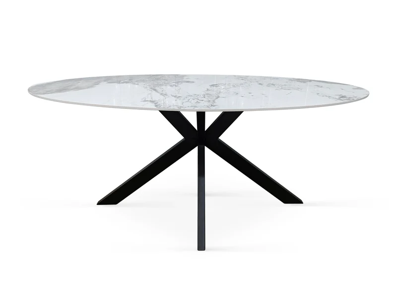 Table à manger plateau en ceramique ovale, H76CM - PILAR
