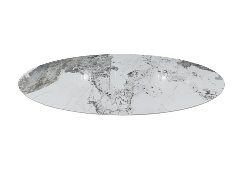 Table à manger plateau en ceramique ovale, H76CM - PILAR