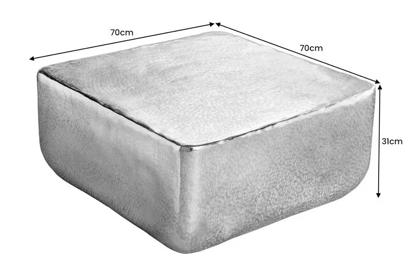 Table basse design UNIT 70cm en métal doré martelé fait main