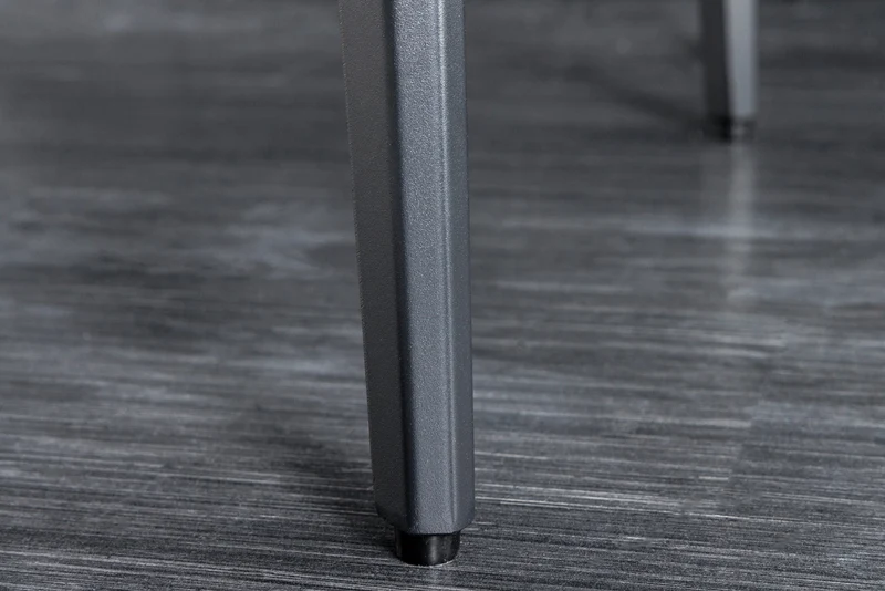 Table à manger MILANO 160 cm marbre blanc céramique structure métal noir