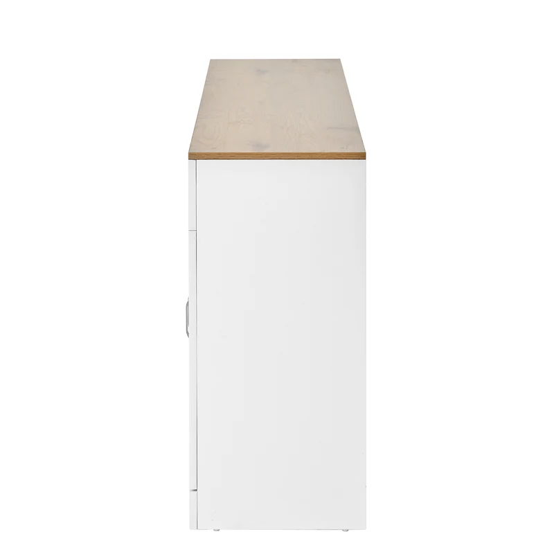 Buffet effet bois et blanc 4 portes et 2 tiroirs 120*35cm OPALPHYT