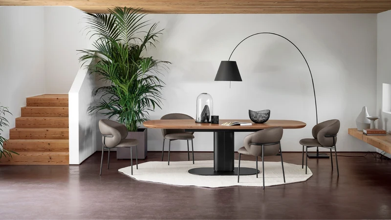 Table Cameo fixe ou extensible | Table design en céramique, bois plaqué ou chêne massif
