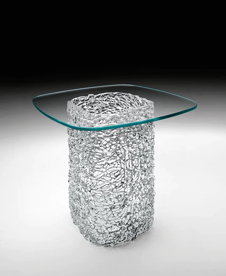Table de salon - verre filé tressé - Macramè