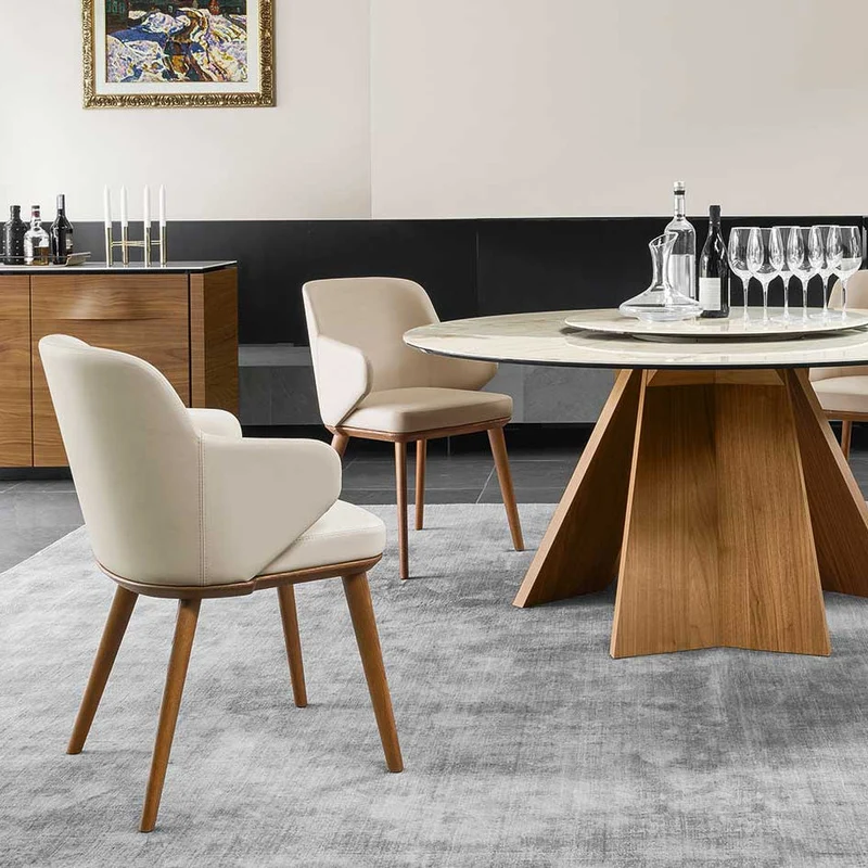 Chaise Foyer en bois | Chaise design en tissu ou cuir