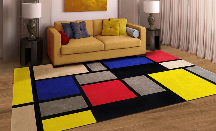 Tapis en Laine - Géométrie colorée - EMERAUDE