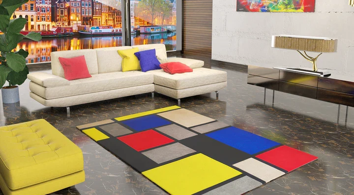 Tapis en Laine - Géométrie colorée - EMERAUDE