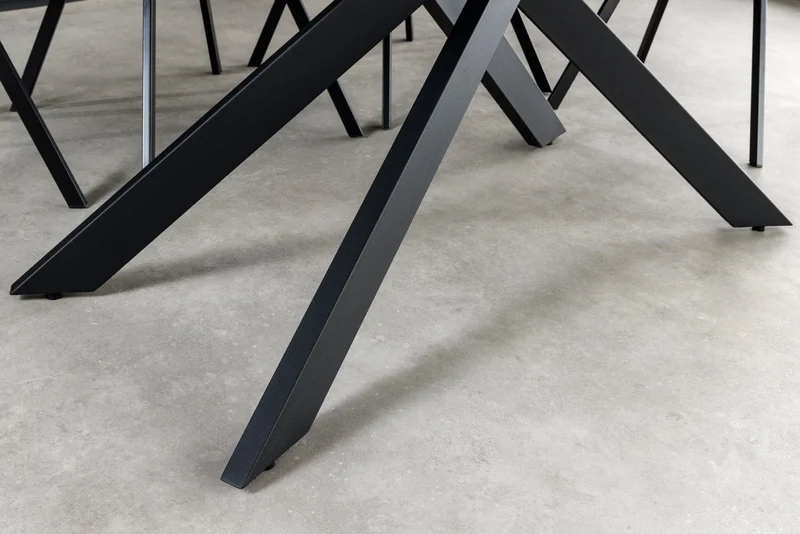 Table à manger extensible ALPINE 160-200cm céramique anthracite structure métal noir