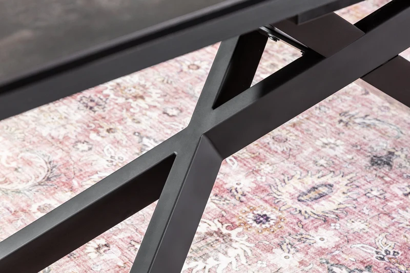 Table à manger extensible EUPHORIA 180-220-260cm en céramique de lave anthracite fabriquée en Italie