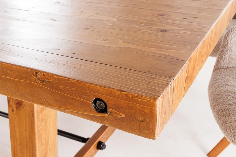 Table à manger massive FINCA 300 cm en pin recyclé marron vintage