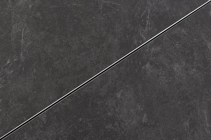 Table à manger extensible ETERNITY 160-200cm céramique gris graphite métal noir