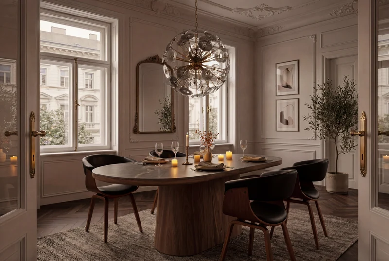 Table à manger ovale UNIQUE 200cm gris marron céramique piètement noyer