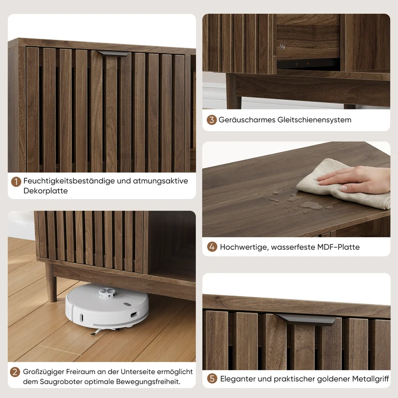 Table basse effet noyer design latte 1 tiroir et niche ouvertes 80x50x45cm ADJUSTWICKERELITE