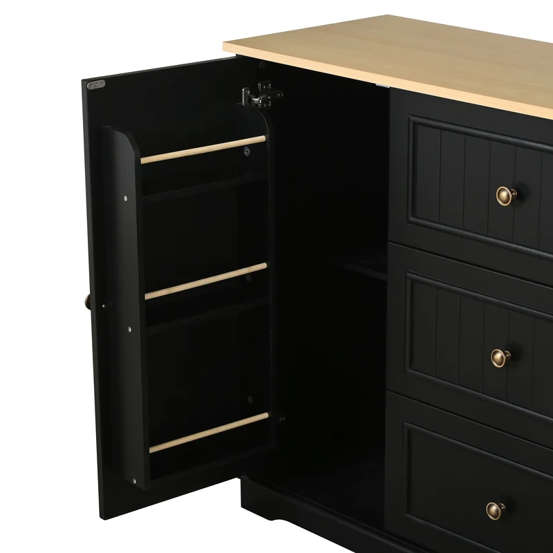 Buffet charme noir 3 tiroirs et 2 portes CASCADEINFIN