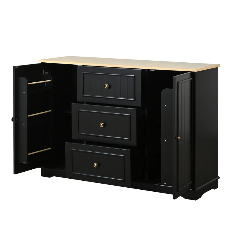 Buffet charme noir 3 tiroirs et 2 portes CASCADEINFIN