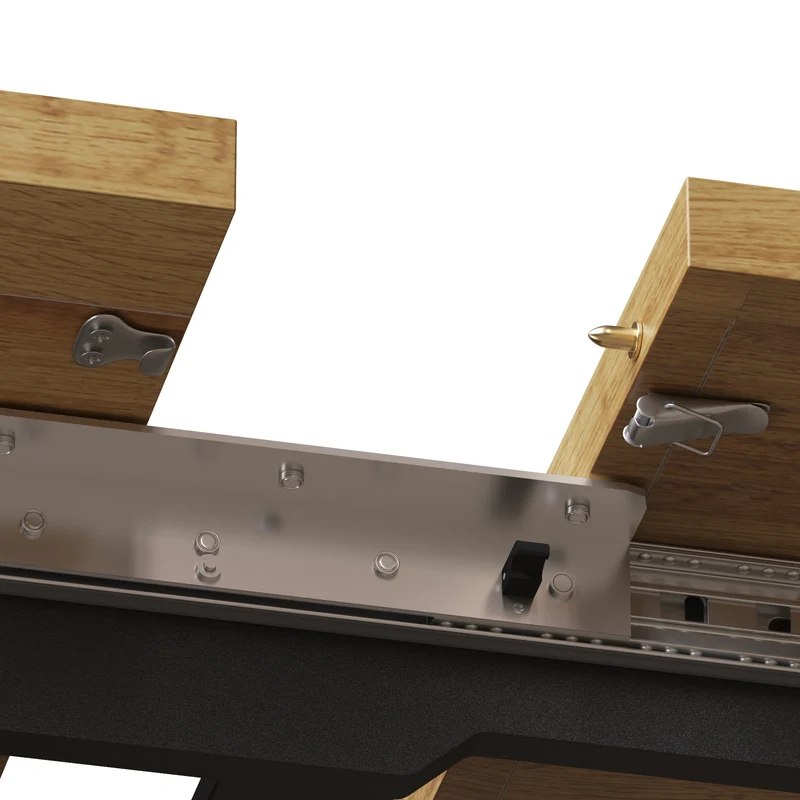Table extensible effet bois naturel avec étagères 120-160x80cm CASCADEVERTEXX