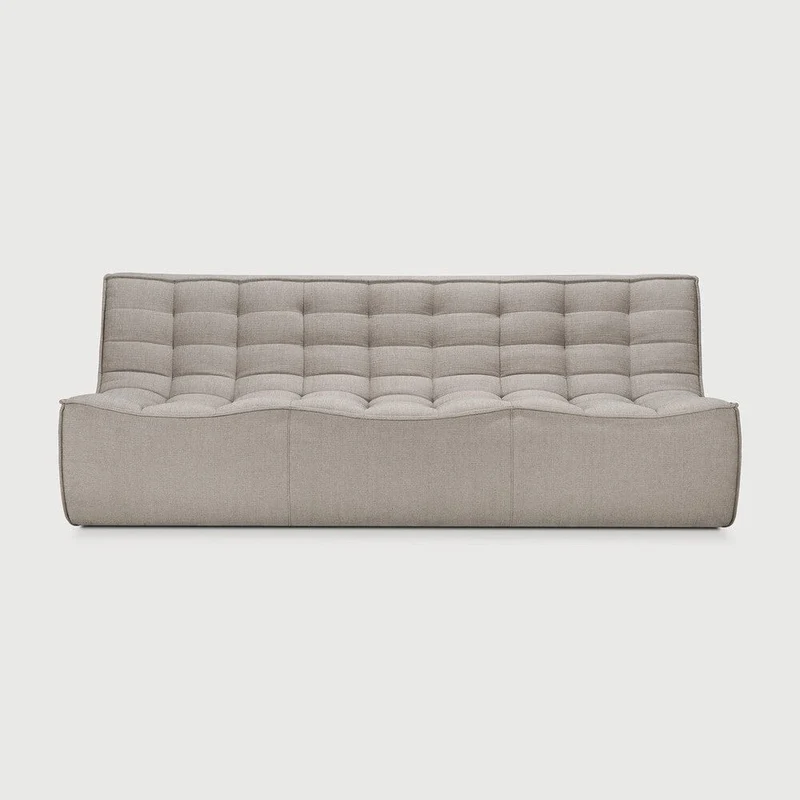 Ethnicraft Canapé Modulaire N701 - Tissu Éco (3 Places)