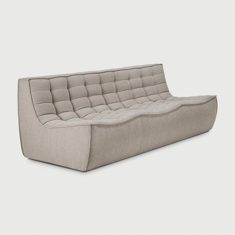 Ethnicraft Canapé Modulaire N701 - Tissu Éco (3 Places)