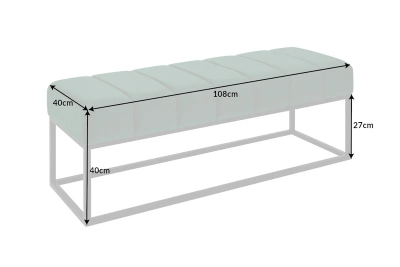Elégante banquette PETIT BEAUTÉ 110cm velours vert émeraude structure noire