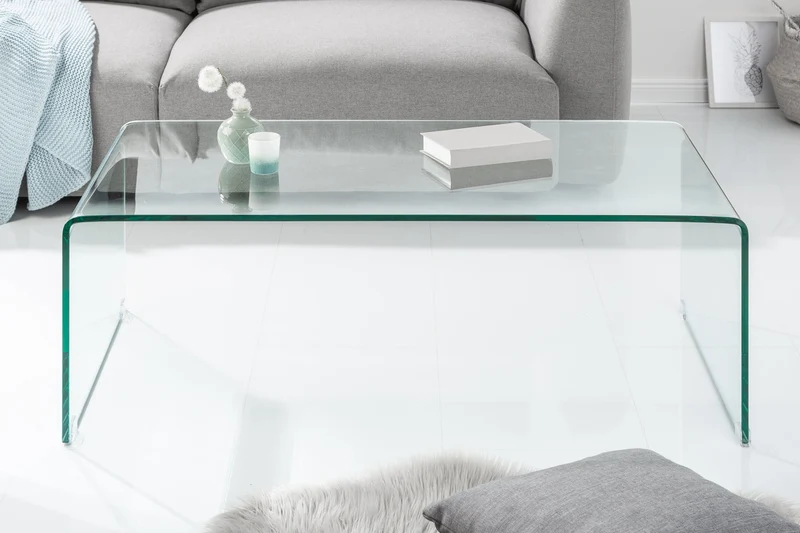 Table basse extravagante en verre FANTOME 110cm transparente