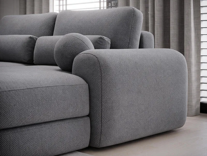 Canapé d'angle convertible design WAGRAM avec coffre de rangement
