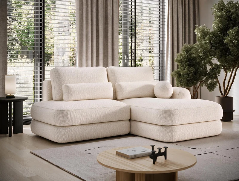 Canapé d'angle convertible design WAGRAM avec coffre de rangement