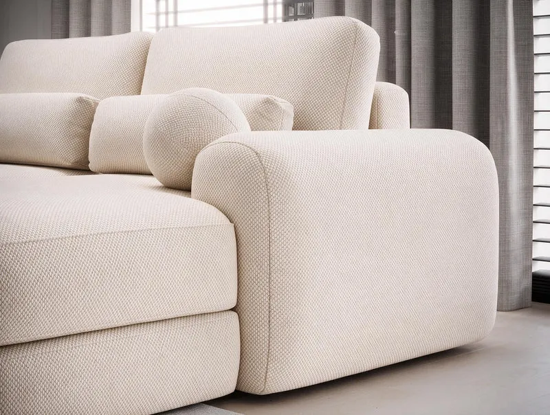 Canapé d'angle convertible design WAGRAM avec coffre de rangement