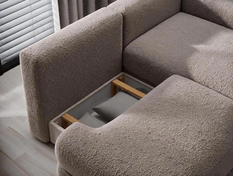 Canapé d'angle convertible design WAGRAM avec coffre de rangement