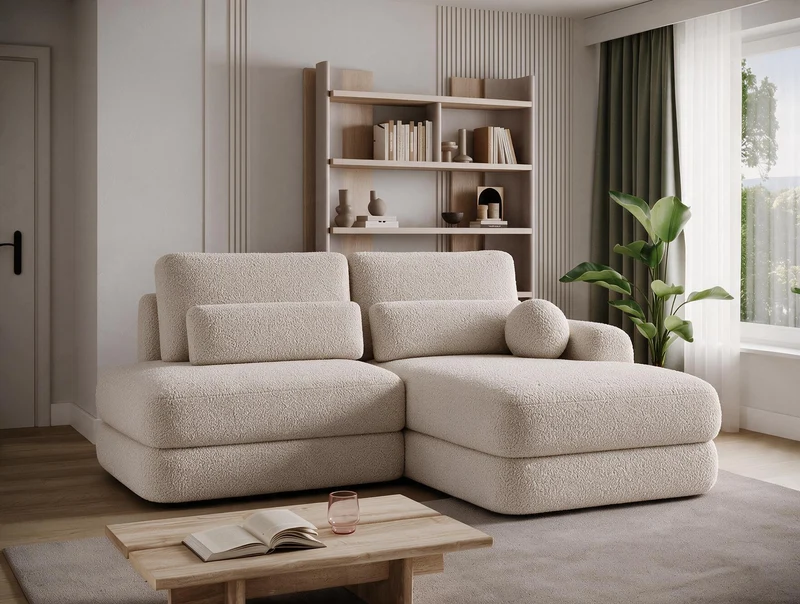 Canapé d'angle convertible design WAGRAM avec coffre de rangement