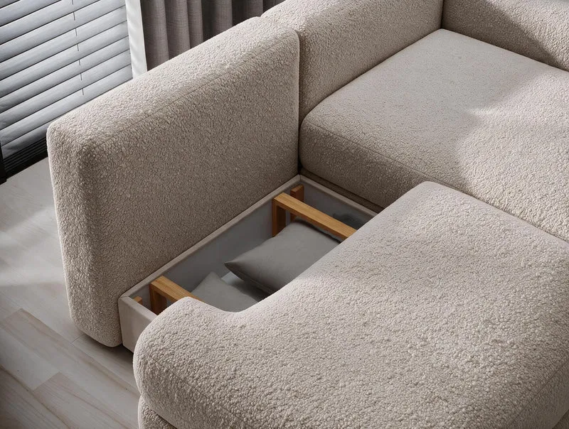 Canapé d'angle convertible design WAGRAM avec coffre de rangement