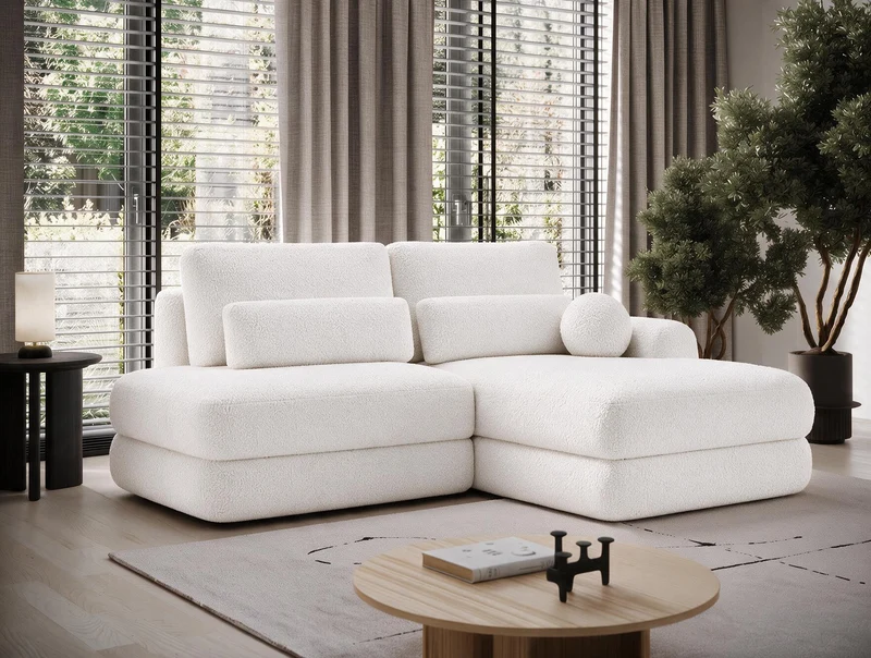 Canapé d'angle convertible design WAGRAM avec coffre de rangement