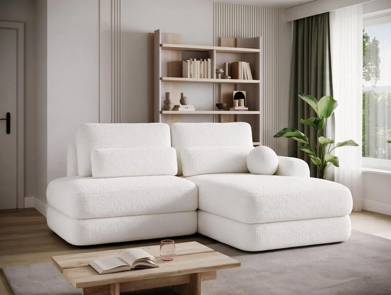 Canapé d'angle convertible design WAGRAM avec coffre de rangement