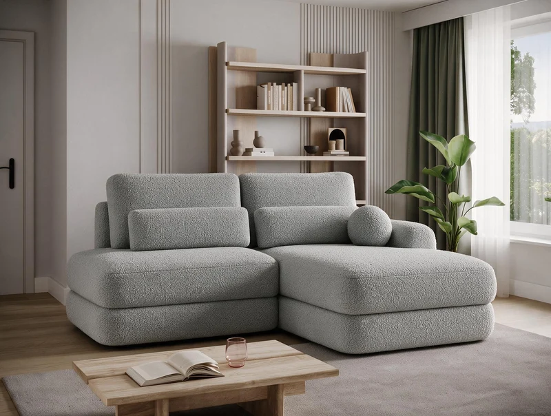Canapé d'angle convertible design WAGRAM avec coffre de rangement