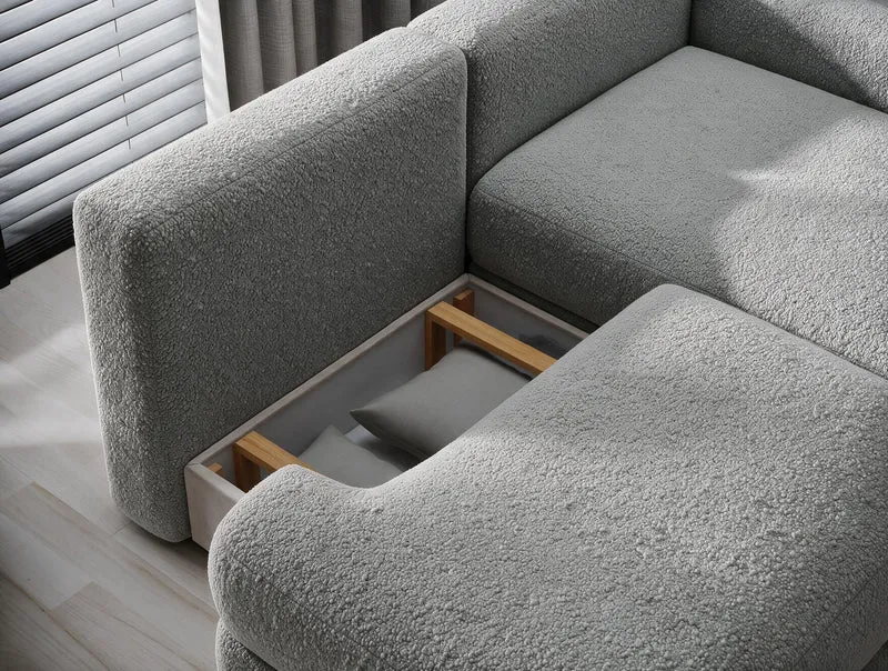 Canapé d'angle convertible design WAGRAM avec coffre de rangement