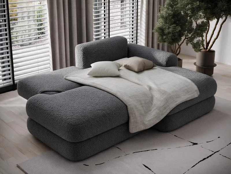Canapé d'angle convertible design WAGRAM avec coffre de rangement