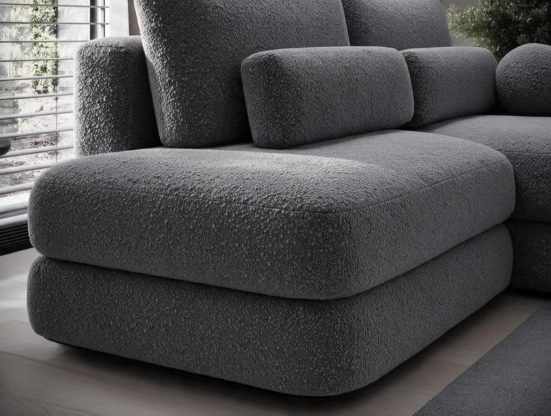 Canapé d'angle convertible design WAGRAM avec coffre de rangement