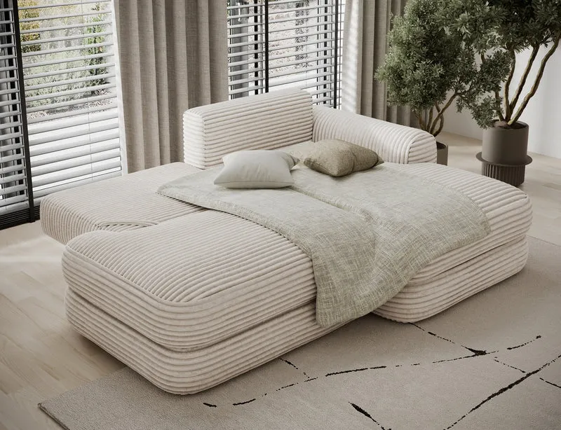 Canapé d'angle convertible design WAGRAM avec coffre de rangement
