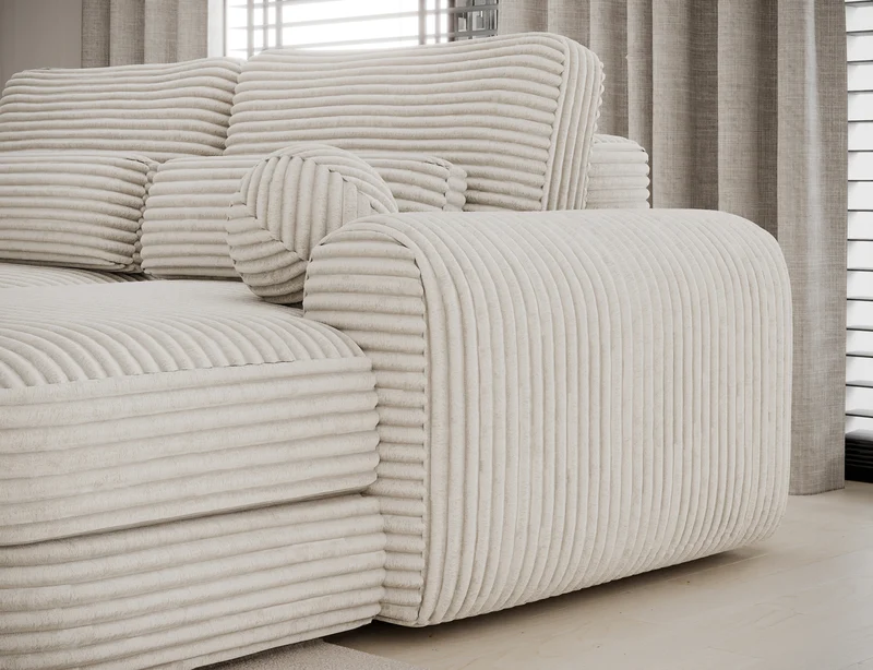 Canapé d'angle convertible design WAGRAM avec coffre de rangement