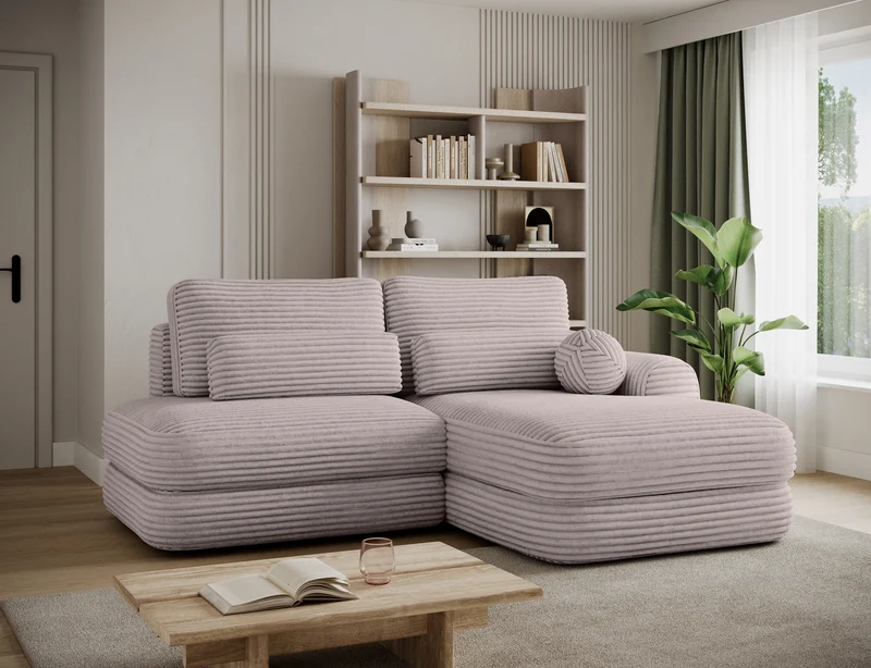 Canapé d'angle convertible design WAGRAM avec coffre de rangement