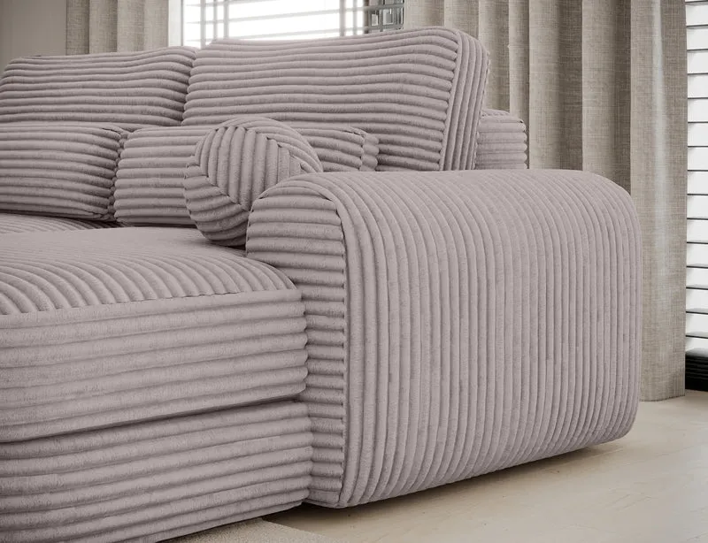 Canapé d'angle convertible design WAGRAM avec coffre de rangement