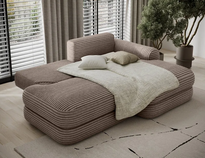 Canapé d'angle convertible design WAGRAM avec coffre de rangement