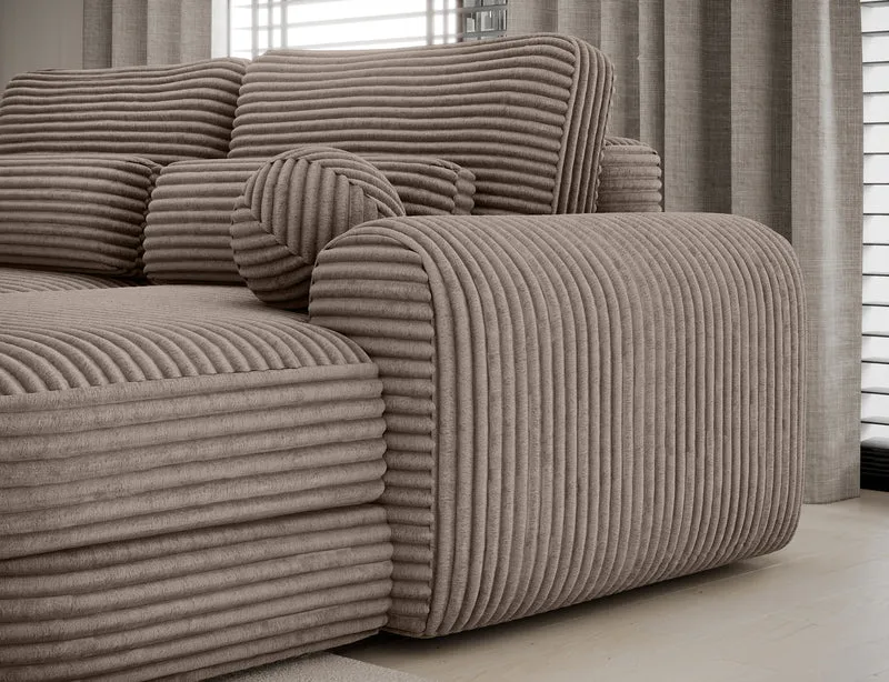 Canapé d'angle convertible design WAGRAM avec coffre de rangement