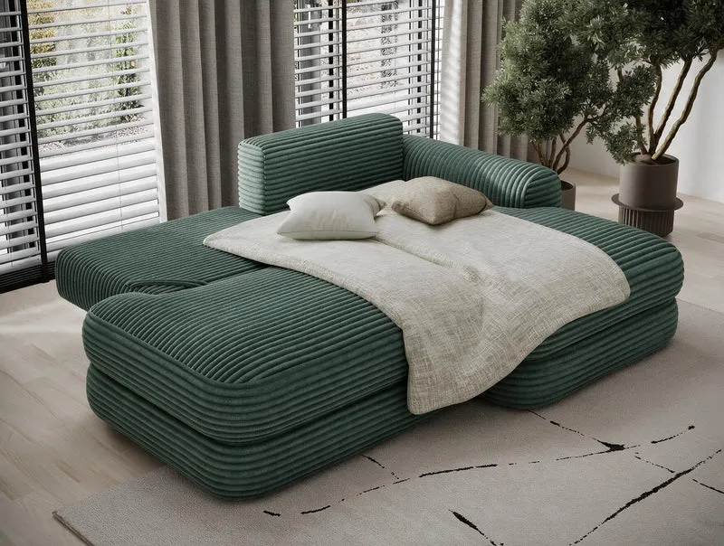 Canapé d'angle convertible design WAGRAM avec coffre de rangement
