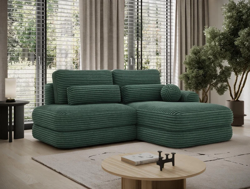 Canapé d'angle convertible design WAGRAM avec coffre de rangement