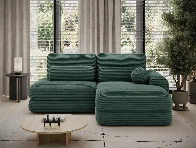 Canapé d'angle convertible design WAGRAM avec coffre de rangement