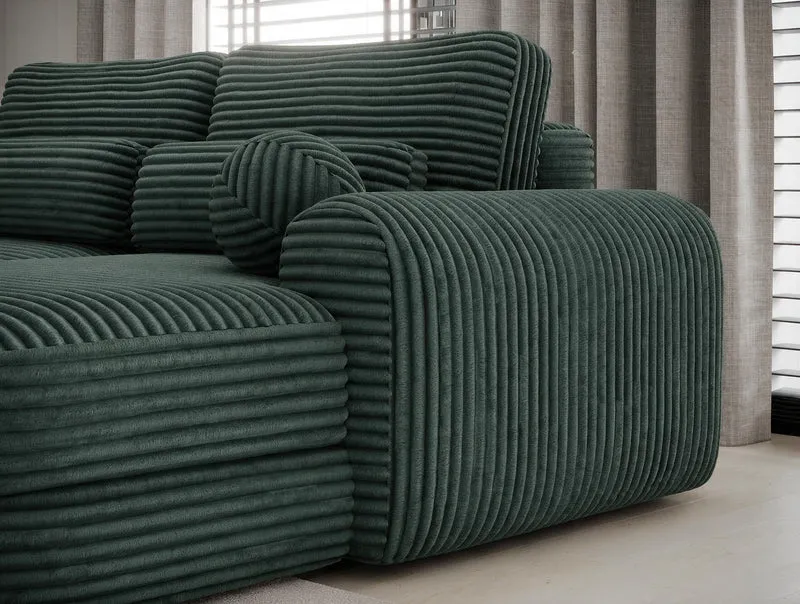 Canapé d'angle convertible design WAGRAM avec coffre de rangement