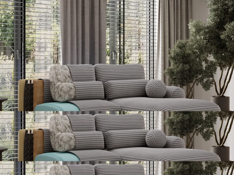 Canapé d'angle convertible design WAGRAM avec coffre de rangement