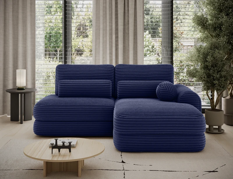 Canapé d'angle convertible design WAGRAM avec coffre de rangement