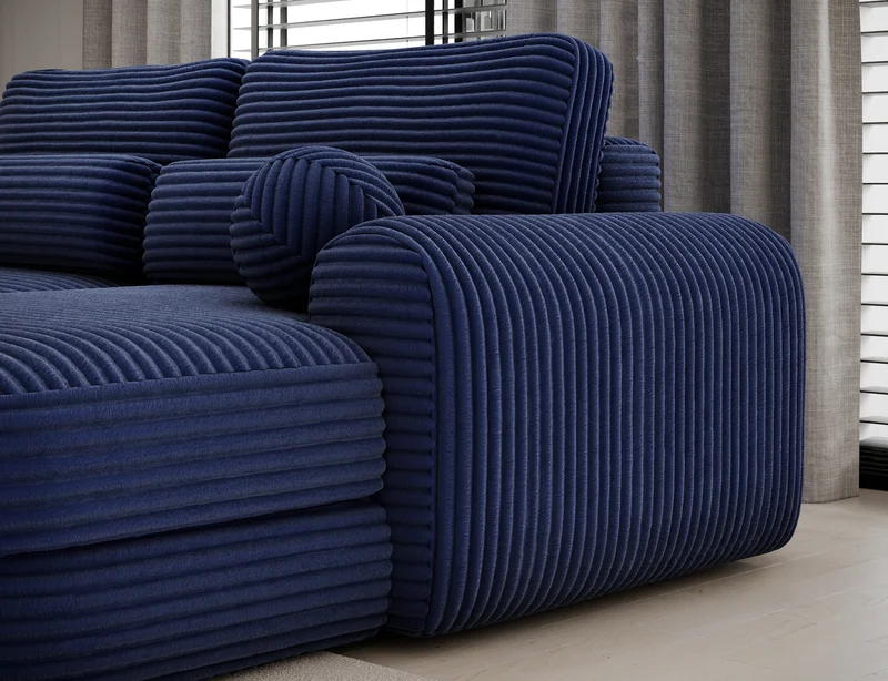 Canapé d'angle convertible design WAGRAM avec coffre de rangement