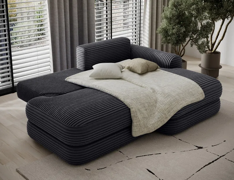 Canapé d'angle convertible design WAGRAM avec coffre de rangement