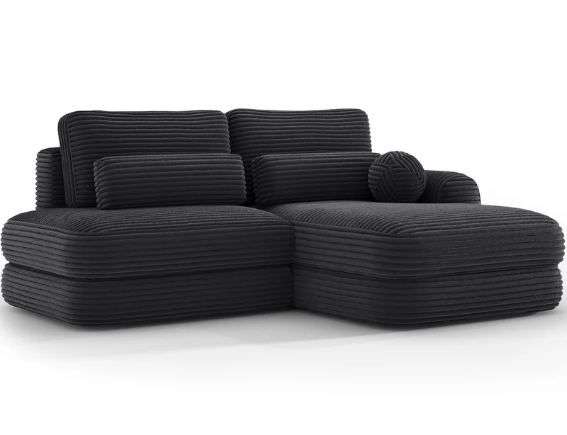 Canapé d'angle convertible design WAGRAM avec coffre de rangement